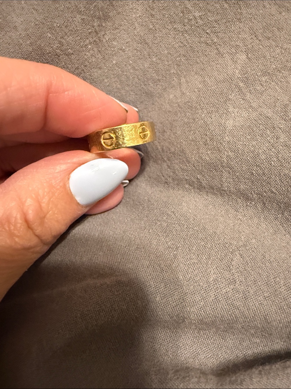 Gold Tone Women's Screw Motif Band Ring